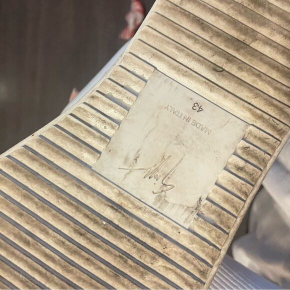 GIUSEPPE ZANOTTI White Gold Zipper Leather Lace Up Sneakers Mens sz. 43 - Picture 4 of 12